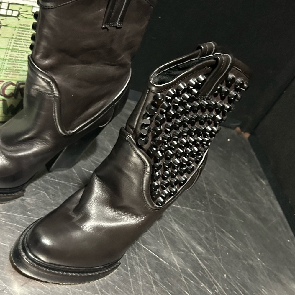 New Jeffrey Campbell Studded Cowboy Boots Size 6 - Picture 2 of 14
